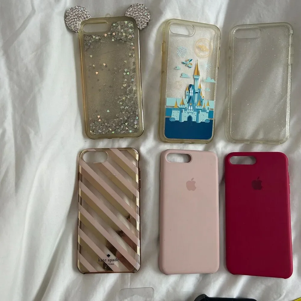 Lot of 9 iPhone 8 Plus or iPhone 7 Plus cases, 1 holster, 2 screen protectors